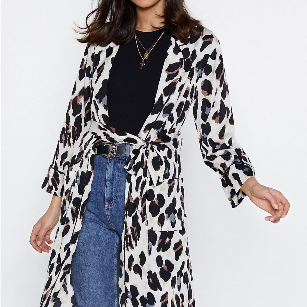 Leopard/cheetah print Cardigan Duster NWOT